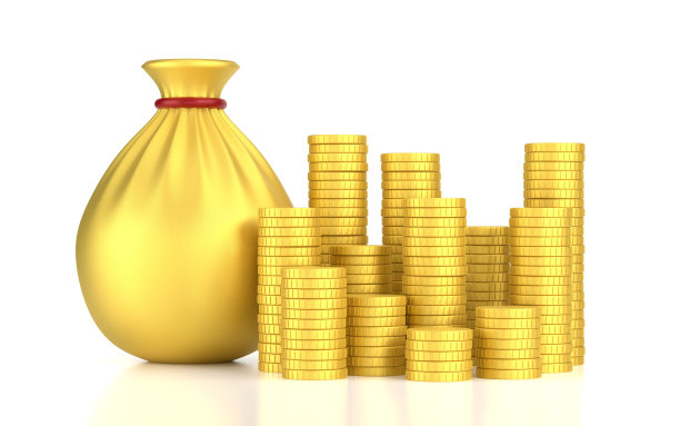 一堆金币和钱袋图片下载