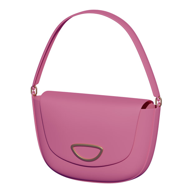 粉色女性包孤立在白色背景。三维渲染图片下载