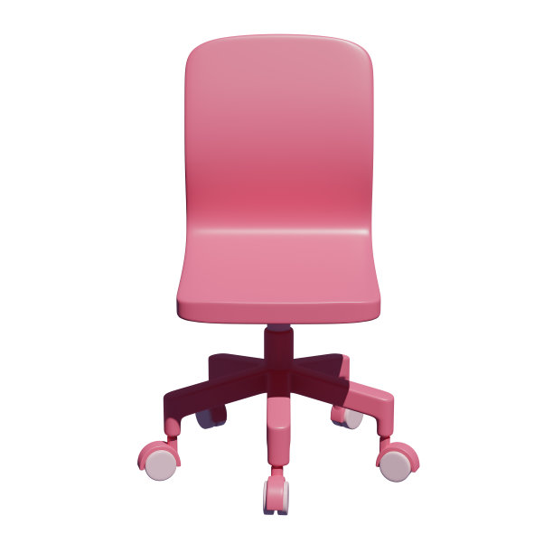 椅子与车轮孤立的白色背景。三维渲染图片下载