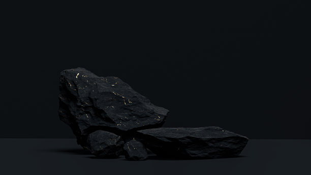 豪华模型平台石与金色大理石纹理的品牌和包装展示。黑色和金色天然底座。化妆品和时尚概念。3 d渲染。3 d演示。图片下载