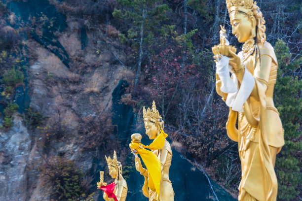 多丹摩大佛坐落在不丹廷布的昆塞尔Phodrang遗址中图片下载