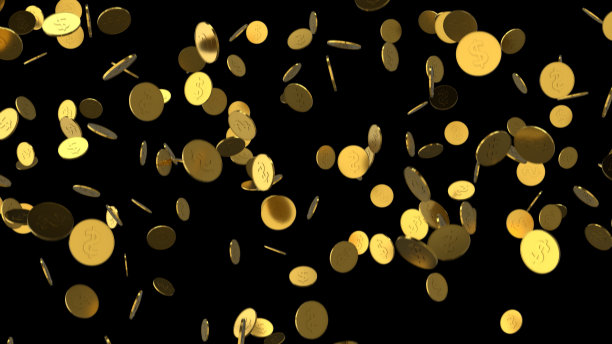 落下的钱币或金钱金雨背景图片下载