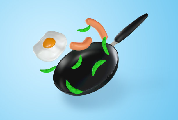 煎蛋香肠和青豆图片下载