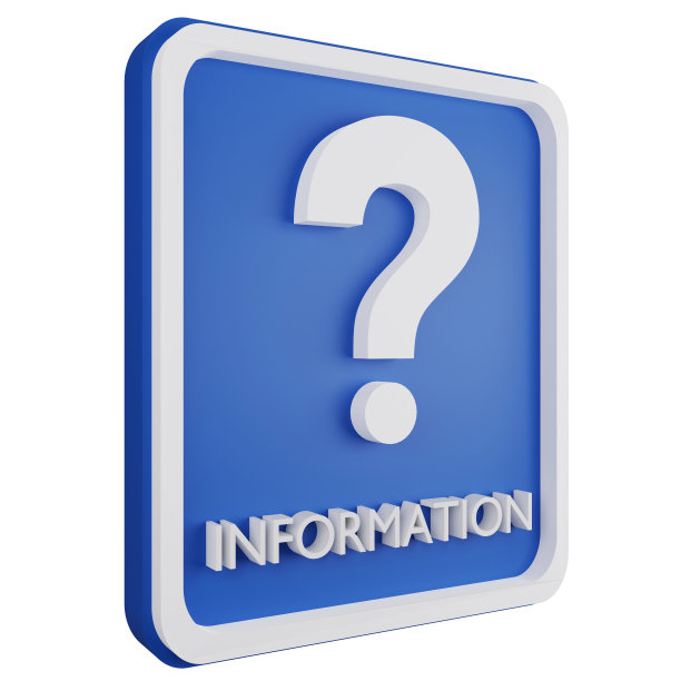 3D渲染信息标志图标孤立的白色背景，蓝色信息标志图片下载