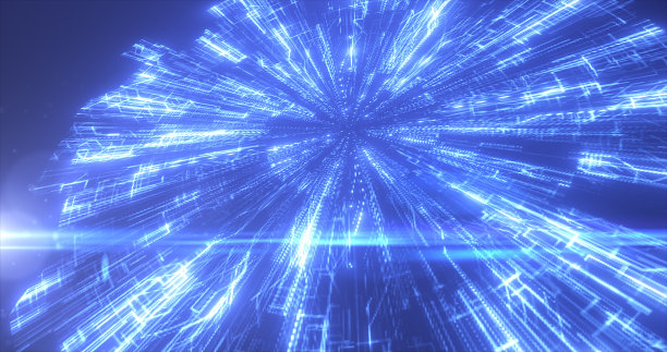 抽象蓝色发光的圆圈能源未来的电脑数字高科技旋转抽象背景图片下载