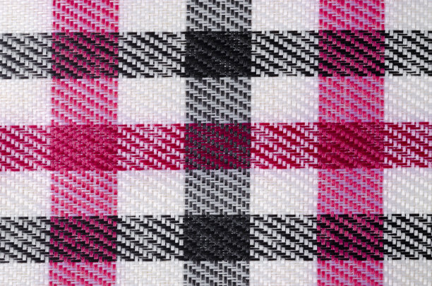 粉红色和黑色格纹织物纹理为背景。图片下载