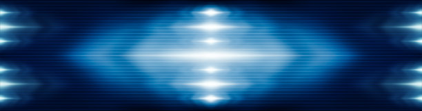 抽象的蓝色箭头发光与照明的蓝色背景技术。图片下载