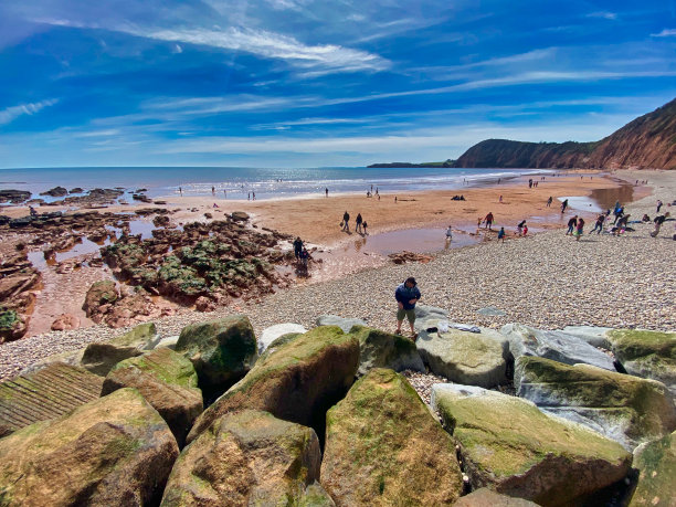 德文郡的西德茅斯海滩图片下载