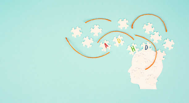 注意力缺陷多动症，注意力缺陷多动障碍，精神健康，头部拼图图片下载