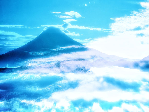 艺术和梦幻富士山的3d插图图片下载