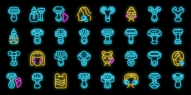 面部滚动图标设置霓虹灯图片下载