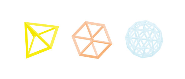 抽象几何形状在孤立的背景，3d渲染。粉彩简单的物体，抽象的背景图片下载