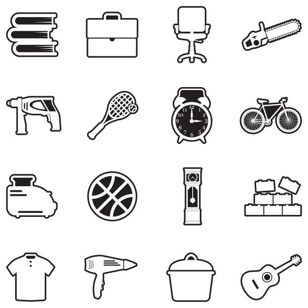 车库销售图标。线条填充设计。矢量插图。图片下载