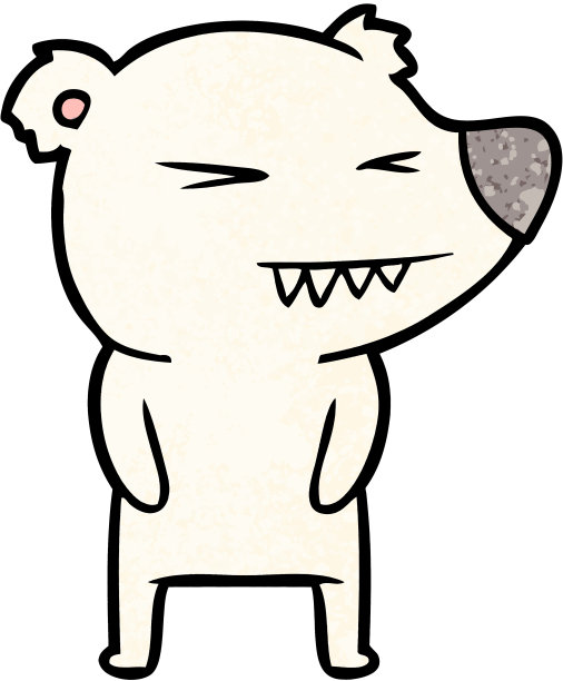 愤怒的北极熊卡通图片下载