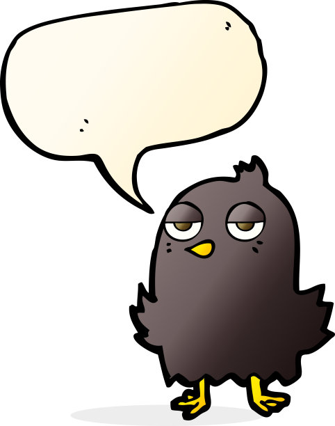 有思想泡泡的卡通无聊鸟图片下载