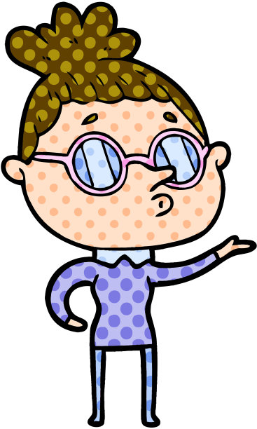 戴眼镜的卡通女人图片下载