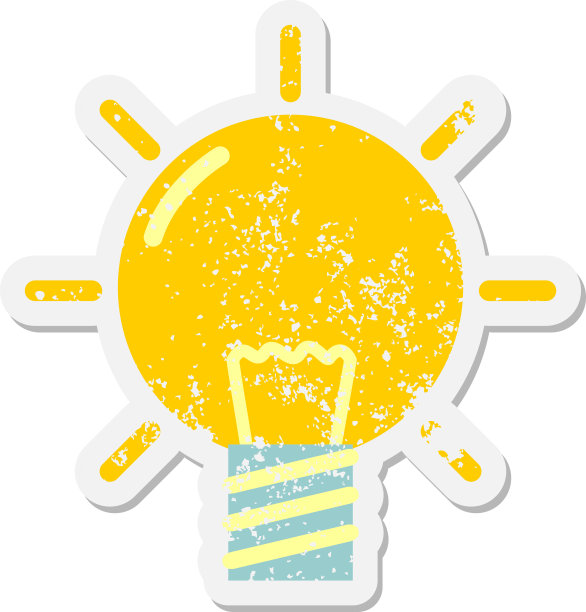 闪亮的灯泡垃圾贴纸图片下载