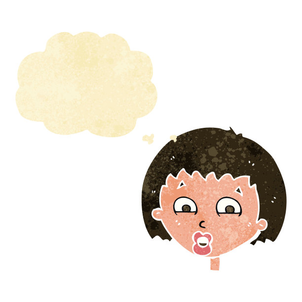 卡通震惊的表情带着思想泡泡图片下载