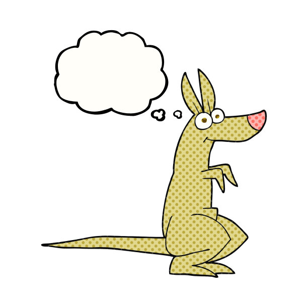 手绘思想泡泡卡通袋鼠图片下载