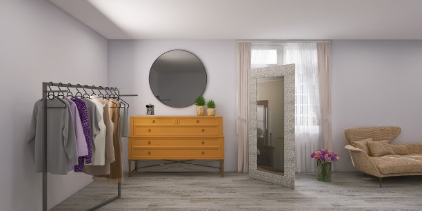 客厅室内3d渲染，3d插图图片下载