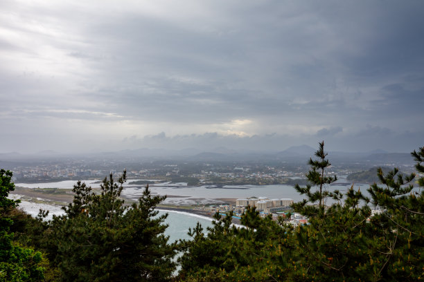 韩国济州岛的俯视图图片下载