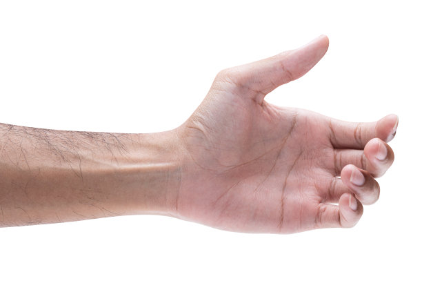 孤立的男性手拿着一个瓶子或罐子之类的东西。图片下载