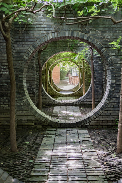 圆拱石砖循环门图片下载