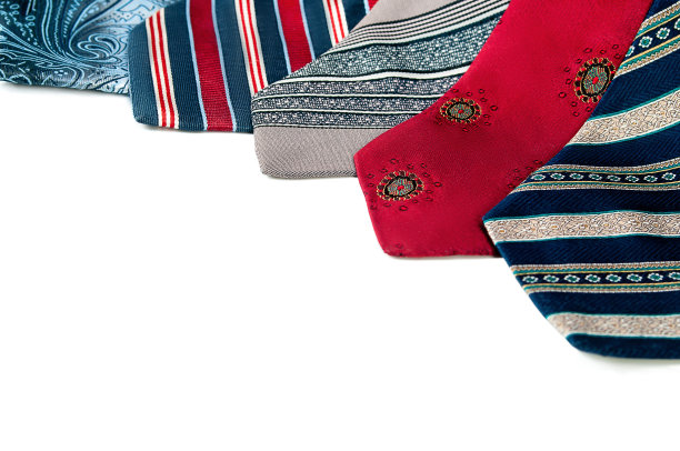 白色背景上的彩色领带图片下载