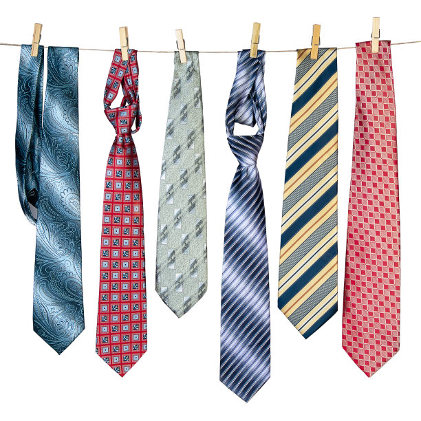 白色背景上的彩色领带图片下载