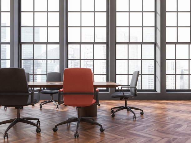 粉色和黑色的椅子会议室特写图片下载