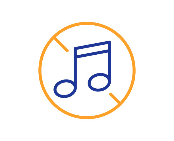 禁止音乐符号线性图标图片下载
