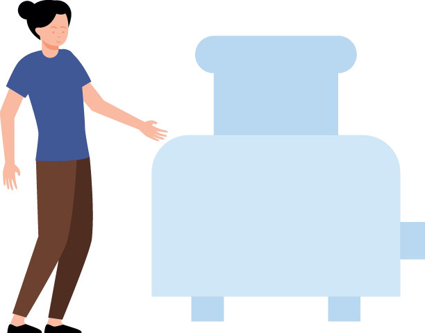 这个女孩正在做烤面包当早餐。图片下载