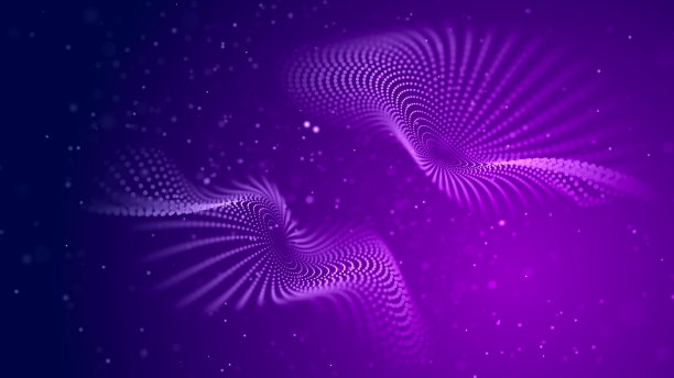 技术背景。一种由点和线交织在一起的音乐粒子波。大数据的ie浏览器。3 d。图片下载