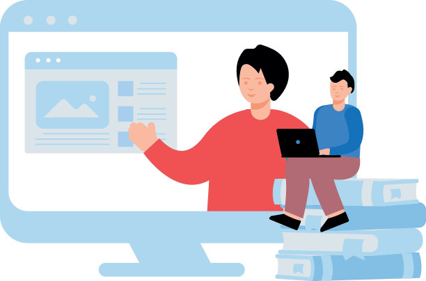 这个男孩正在网上学习。图片下载