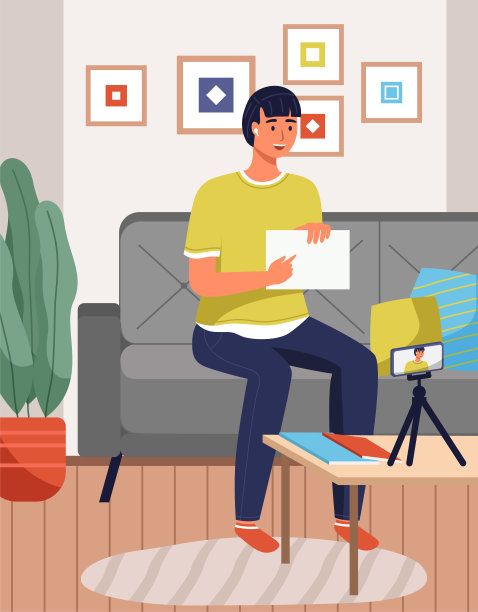 播客与耳机收听和记录音频播客的博客，在视频通话中交谈图片下载