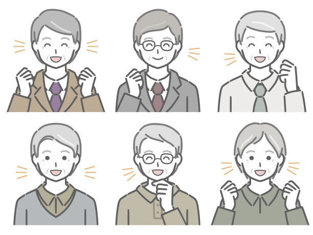 上半身是一组快乐的老人图片下载