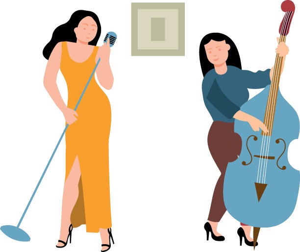 女孩喜欢唱歌。图片下载