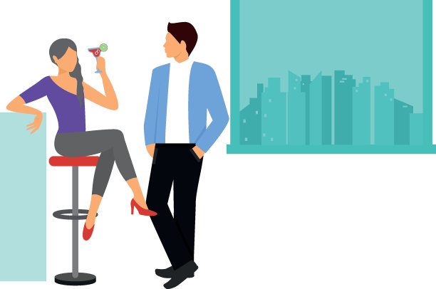 男孩站在女孩旁边。图片下载