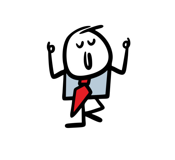 下班后穿着办公套装摆瑜伽姿势放松的商人。图片下载