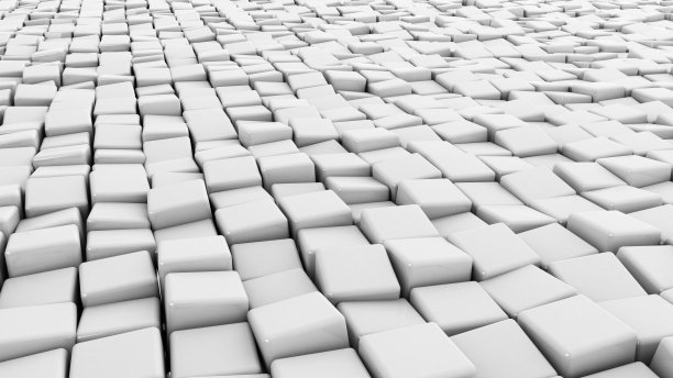 抽象背景的3D渲染插图。挤压立方体，几何领域。图片下载