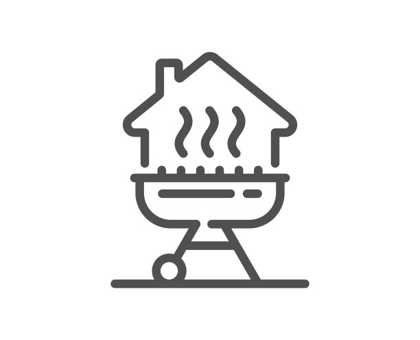 家庭烧烤线图标烧烤炊具烹饪图片下载