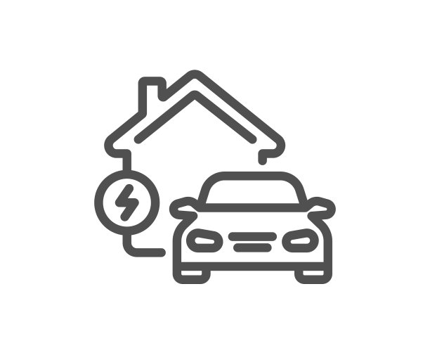 充电站线路图标家用车载充电器标志图片下载