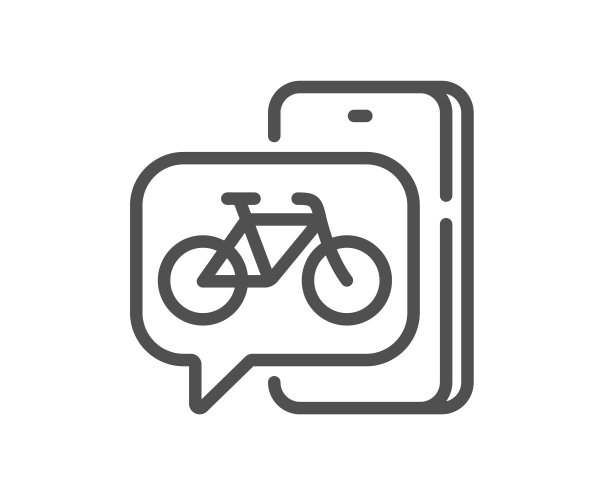 自行车App线性图标城市自行车交通标志图片下载