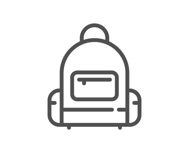 背包线性图标旅行行李包标志图片下载