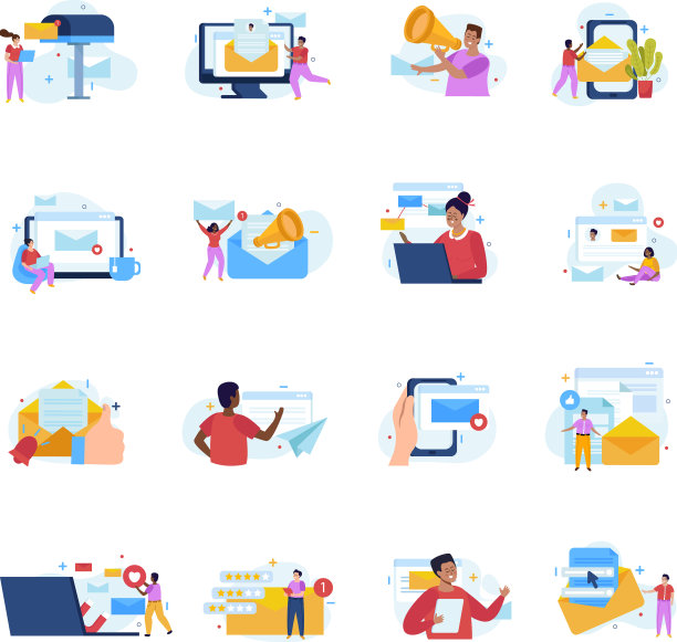 电子邮件订阅平面图标图片下载