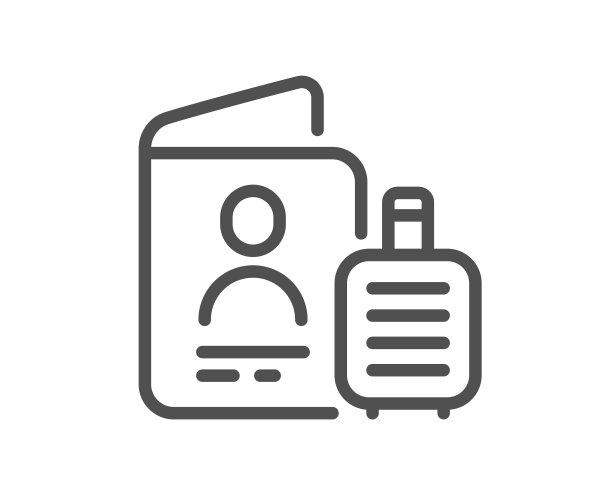 护照线图标旅行行李标志图片下载