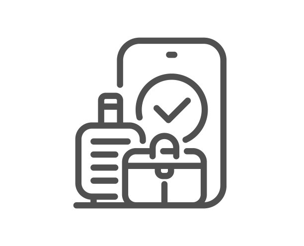 手提行李线图标旅行手袋标志图片下载