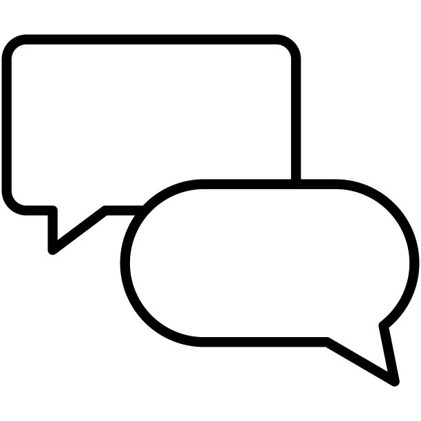 对话气球图标，线条风格矢量插图图片下载