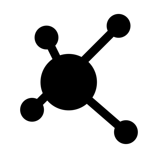 网络，分子，原子或结构图标。矢量插图隔离在白色背景上。图片下载