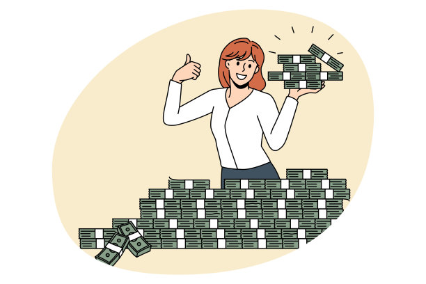 财务上的成功和大钱的概念图片下载